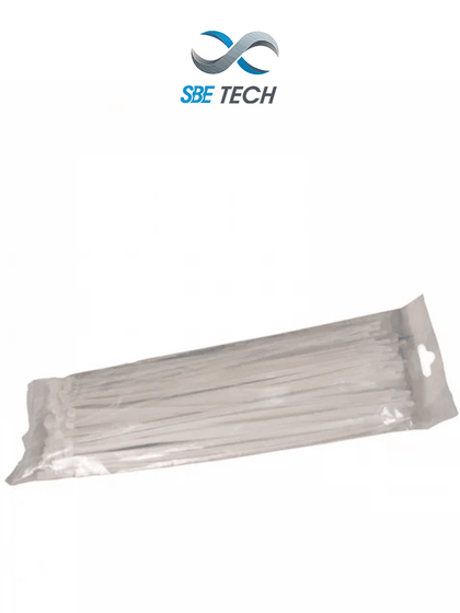 SBETECH CN48X450 - Cincho sujetacable 4.8x450 mm color blanco, bolsa con 100 piezas, nylon.