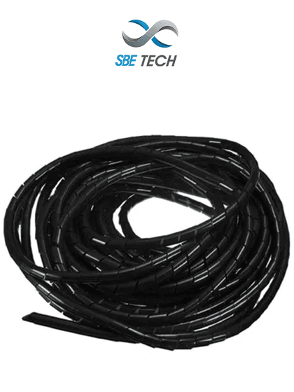 SBETECH SBEESPN6 - Organizador de cables espiral, negro, 1/4, 10 metros, en rollo