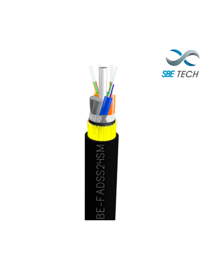 SBE TECH SBE-FOADSSNL24SM Fibra óptica ADSS / 24 hilos / 9/125 / Venta en múltiplos de 100 metros / Precio por metro MONOMODO /Sobre pedido