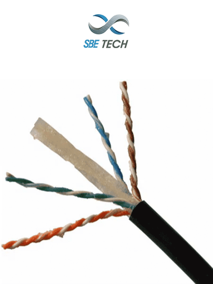 SBETECH SBEUTPC6EXTNL - Cable UTP Categoría 6 para exteriores, 305m, color negro