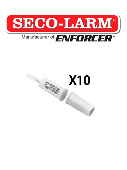 Seco-Larm 10PKW -Paquete de 10 Contacto magneticos BLANCO Gap 3/4 de EMBUTIDO Tipo Taquete Compatible paneles DSC / RISCO / BOSCH