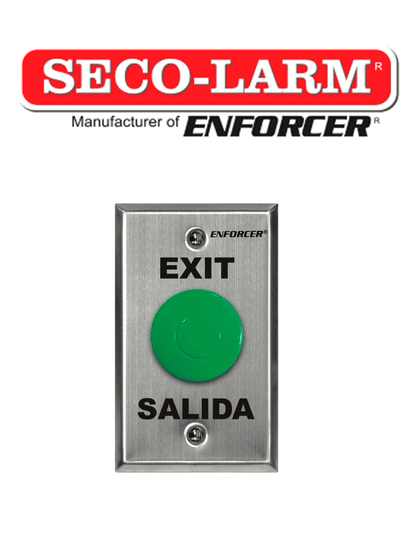 Seco-Larm SD7201GCPE1Q - Placa Con Botón Para Presionar De Color Verde De Salida. Exit y Salida, SPDT