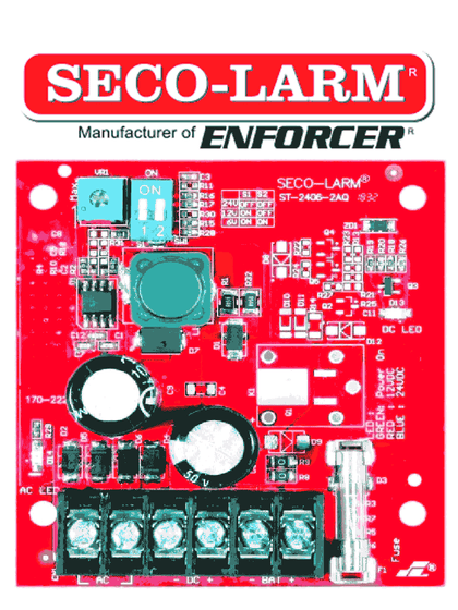 SECO-LARM ST24062AQ - Fuente de Poder con Cargador Bateria 1.5 amp 6/12/24 VCD