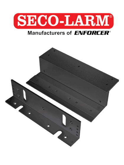 E941S1K2BZQ - Soporte En Z Negro Para Cerraduras Electromagnéticas De La Serie De 1200 Lb