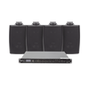 KIT de Amplificador de Audio 120W para Rack | 4 Altavoces de Pared color Negro 2.5W - 20W | Sistema 70/100V