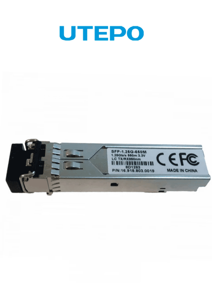 UTEPO SFP125G550M - Transceptor de fibra óptica SFP multimodo, con conector LC, velocidad de 1250 Mbps y alcance de hasta 550 metros