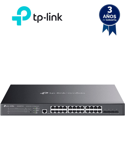 TP-LINK TL-SG3428XPP-M2 -Switch OMADA administrable de 24 puertos RJ45 2.5GbE POE , 4 Puertos SFP+ 10G , 500W de suministro POE , Administración en la nube con Omada. MARTPL2TPLOCO