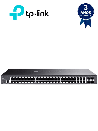 TP-LINK SG3452 - Switch Omada SDN administrable con 48 puertos Gigabit y 4 puertos SFP, funciones sFlow, QinQ y QoS, administración centralizada OMADA.