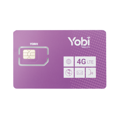 SIM Yobi para dispositivos móviles 3G/4G, 1GB Mensual por 1 año de servicio (solo datos)