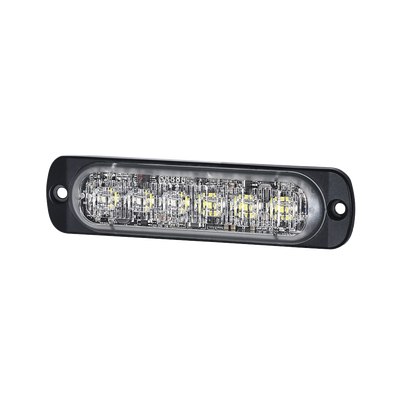 Luz Auxiliar de 12 LED, Ambar/Claro, SAE, Bisel Negro, Lente Transparente