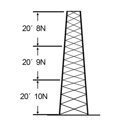 Torre especial Autosoportada Robusta de 18 m. Linea SSV HEAVY DUTY (Sec. 8 - 10)