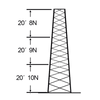 Torre especial Autosoportada Robusta de 18 m. Linea SSV HEAVY DUTY (Sec. 8 - 10)