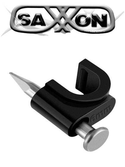 SAXXON GRA955N- Bolsa de 50 grapas de pared/ Color negro/ Diametro: 6mm / Con clavo de 3/4 para concreto de alta resistencia