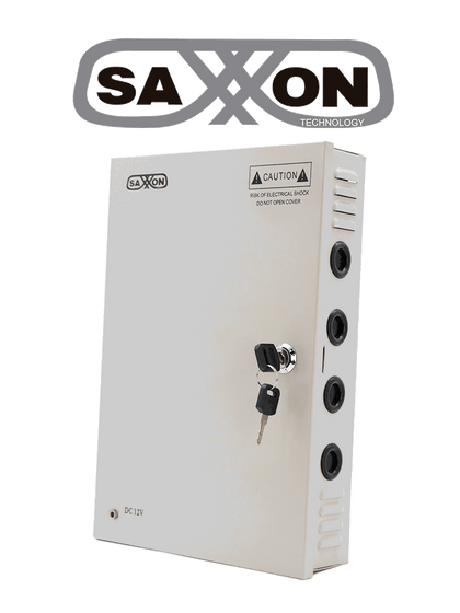 SAXXON SX10A18CH - Fuente de Poder Profesional 12 VCD / 10 Amperes / 18 Canales / 0.5 Amperes por Canal / Protección contra Sobrecargas / Led Indicador de Funcionamiento