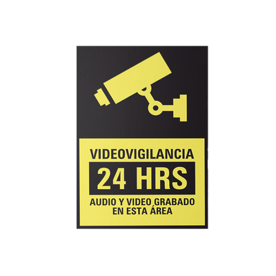 Etiqueta de Videovigilancia en Vinil Adhesivo Mate / Paquete con 10