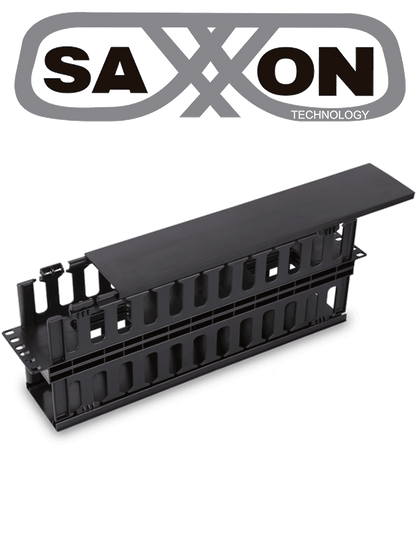 SAXXON J60610 - Organizador de cable horizontal para rack / Doble lado / Plastico / 2U