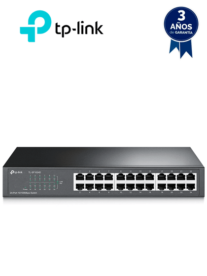 TP-LINK TL-SF1024D - Switch no administrable de 24 puertos 10/100 Mbps para escritorio/rack