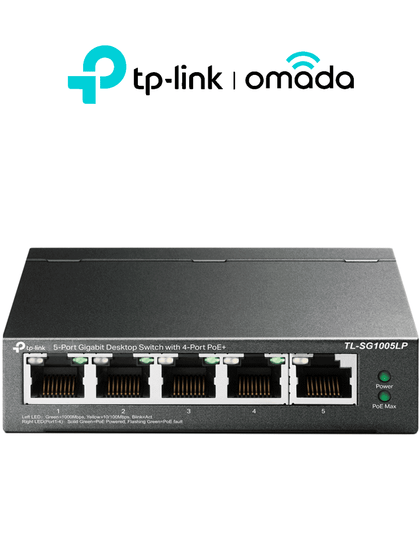 TP-LINK - TL-SG1005LP - Switch de escritorio Gigabit de 5 puertos con 4 puertos PoE+