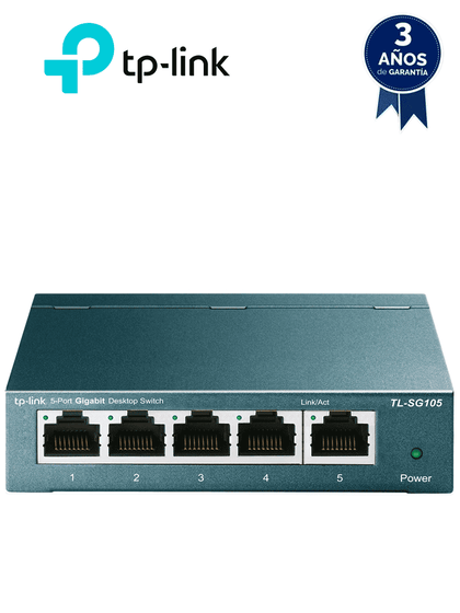 TP-LINK TL-SG105 - Switch Gigabit no administrable de 5 puertos 10/100/1000 Mbps