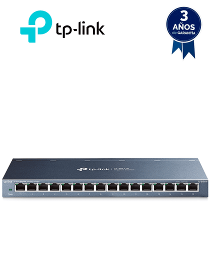 TP-LINK TL-SG116 -Switch Gigabit no administrable de 16 puertos 10/100/1000 Mbps para escritorio