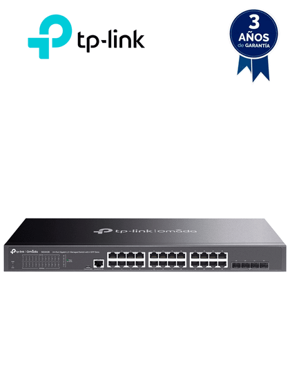 TP-LINK TL-SG3428 - Switch Omada SDN administrable con 24 puertos Gigabit y 4 puertos SFP, con sFlow, QinQ, QoS y administración centralizada OMADA.