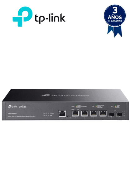 TP-LINK - TL-SX3206HPP / Switch administrable JetStream / 6 puertos 10GE L2+ / 4 puertos PoE++ / 200 W POE TOTAL