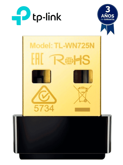 TP-LINK TL-WN725N - Adaptador USB Nano inalámbrico N 150 Mbps 2.4 GHz con 1 antena interna VIVACW2A6