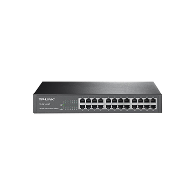 Switch no administrable de 24 puertos 10/100 Mbps para escritorio/rack