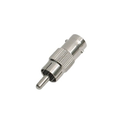 Adaptador en línea para 75 Ohm, de conector BNC hembra a RCA macho en aplicaciones de Audio-Video para cámaras, monitores y DVR´s.