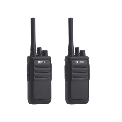 Par de radios analógicos, listos para utilizarse, operan en UHF 400-470 MHz de 2 watts de potencia. ¡PRECONFIGURADOS!