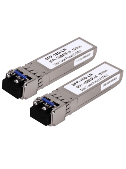 TCE - SFP+-10G-LR - Par de Transceptores de fibra óptica SFP monomodo / 1310nm / DDM / Conector LC Dual / mini-Gbic / Velocidad 1.25Gbps / Hasta 20 KM de conexión FO