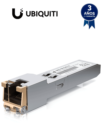 UBIQUITI UACC-CM-RJ45-1G - Modulo de Fibra UFiber/ Convertidor de SFP a RJ45/ 1000Mbps/ Distancia de hasta 100m de Conexión preventa