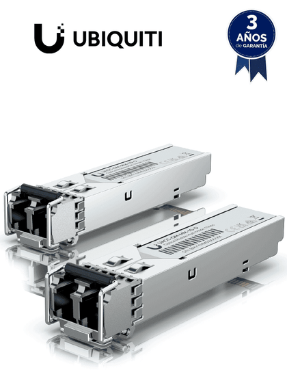 UBIQUITI UACC-OM-MM-1G-D-2 - Módulo UFiber SFP 1.25G con transceptor MiniGBIC multimodo de 1.25 Gbps, alcance de conexión de hasta 550m, conectores LC. Paquete de 2 piezas.