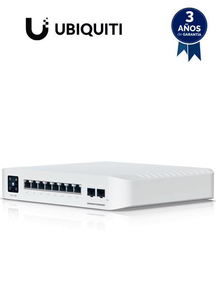 UBIQUITI USW-PRO-8-POE - Switch UniFi capa 3 de 8 puertos POE 802.3af/at/bt , 6 puertos POE+ , 2 puertos POE++ , 2 puertos SFP+ , 120W totales.preventa MCI1Q125