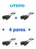 UTEPO UTP101PHD6PAK4 - 4 pares de transceptores pasivos HD, diseño para empalmes ordenados, distancias CVI: 720p a 300m, 1080p a 250m, 4MP a 200m, 4K a 150m