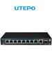 UTEPO UTP3GSW0802TSP120 - Switch PoE de 10 puertos: 8 PoE 10/100/1000 Mbps, 1 RJ-45 10/100/1000 Mbps, 1 SFP 1000 Mbps, PoE 120W, hasta 250m en modo CCTV, no administrable