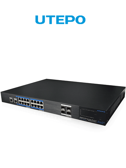 UTEPO UTP3-GSW1604S-MTP250 - Switch Gigabit PoE administrable, L2, 16 puertos GE PoE 802.3af/at, 4 puertos SFP, presupuesto PoE 230W