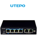 UTEPO UTP3SW04TP60 - Switch PoE de 6 puertos Fast Ethernet, 4 puertos PoE 60W totales, 2 puertos uplink, 802.3af/at, no administrable, modo CCTV