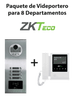 ZKTeco VE08A01PAQ4P - Paquete de Videoportero para 8 Departamentos VE08A01 con 1 Monitor VDPIB4 de 4.3 pulgadas