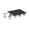 Montaje para Panel Solar, Riel 8 de 5400mm para Módulos con Espesor de 30-35mm, Velocidad de Viento Máx. 136km/h (20° a 45°) Con Anodizado Negro