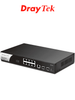 DRAYTEK VigorSwitch G2100 - Switch Gigabit administrable de 10 puertos, 8 puertos 10/100/1000Mbps, 2 SFP, 1 consola, capa 2 con funciones de capa 3 DHCP, enrutamiento VLAN, interfaz web y prevención de conflictos IP