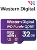 WESTERN WDD032G1P0C- Memoria de 32GB Micro SDHC/ Linea Purple/ Clase 10 U1/ Lectura 50MB/ Escritura 40MB/ Especializada para Videovigilancia CruiserSE+ MICROSD