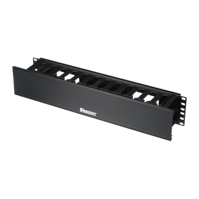 Organizador de Cables Horizontal PatchLink, Sencillo (Solo Frontal), Con Tapa Extendida, Para Rack de 19in, 2UR