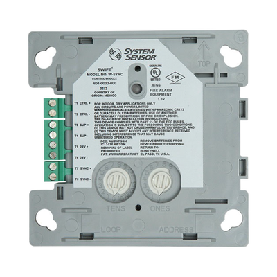 Módulo de Sincronización Inalámbrico / Compatible con Paneles Notifier, Fire-Lite, Silent Knight y Farenhyt / Incluye Baterías