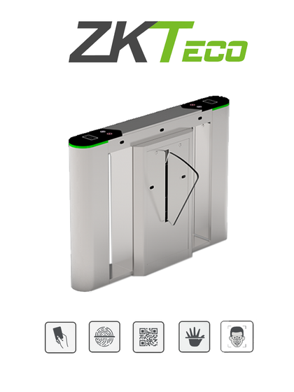 ZKTECO FBL6200PRO- Barrera Central Tipo Flap Bidireccional / Acero SUS304 / Aletas de Acrílico / Infrarrojos / Indicadores Led / Carril 60 cm / 110V / 30 Personas x Min / 5 millones de Ciclos / Exterior Protegido / No cuenta con Lectores y Panel