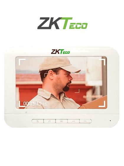 ZKTECO VDPIB3 - Monitor LCD de 7 pulgadas para Videoportero Analógico / Conexión mediante 4 Hilos / Resolución 800*480 píxeles / Imagen Nítida / Botón de NO Molestar / Hasta 25 Tonos Diferentes