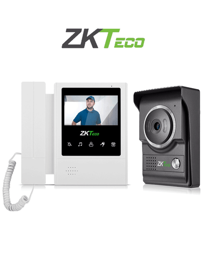 ZKTECO VDP04B4 Kit - Kit de Videoportero Analógico / Monitor de 4.3 Pulgadas / Frente de Calle con cámara de 1 MP / Ángulo de Visión 80° / Conexión hasta 4 monitores VIVA SEPMAI