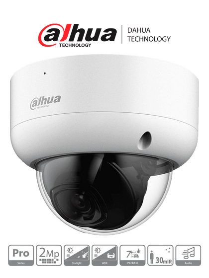 DAHUA HAC-HDBW2241EAN-A - Camara Domo Antivandalica de 2 Megapixeles/ Serie Pro/ Lente de 2.8 mm/ 109 Grados de Apertura/ 40 Metros de IR/ Super Adapt/ WDR Real de 130 dB/ Microfono Integrado/ IP67/ IK10/