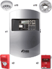 KIDDE F_VS1GSPKIT10 - Panel 64 Dispositivos Direccionables / 10 Detectores de Humo con Bases / 2 Estaciones Manuales / 2 Sirena con Estrobo