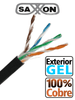 SAXXON OUTPCAT5EGCOPEXT - Bobina de Cable UTP Cat5e 100% Cobre con Gel/ 305 Metros/ Uso Exterior/ Color Negro/ Ideal para Cableado de Redes y Video/